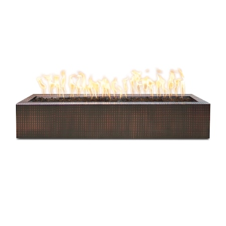 The Outdoor Plus 48 Rectangular Eaves Fire Pit - Copper - Spark Ignition with Flame Sense - Natural Gas OPT-LBTCPR48FSEN-NG